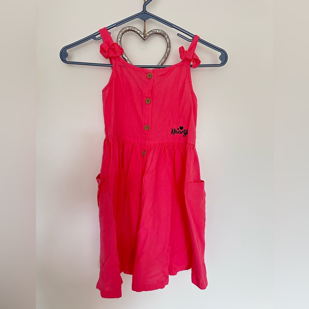 Naartjie Bright Pink Buttoned Kids Dress